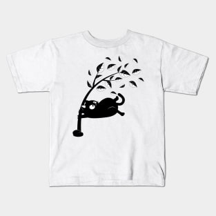 Black cat gone with the wind Kids T-Shirt